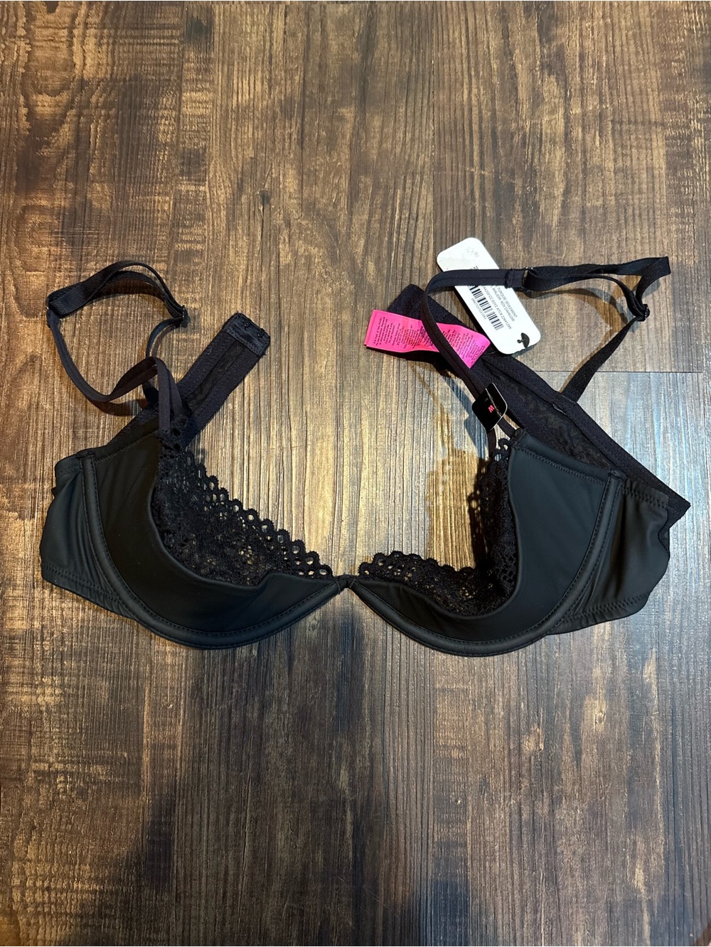 La SENZA Black Lace Underwire Bra with Smooth Cups
